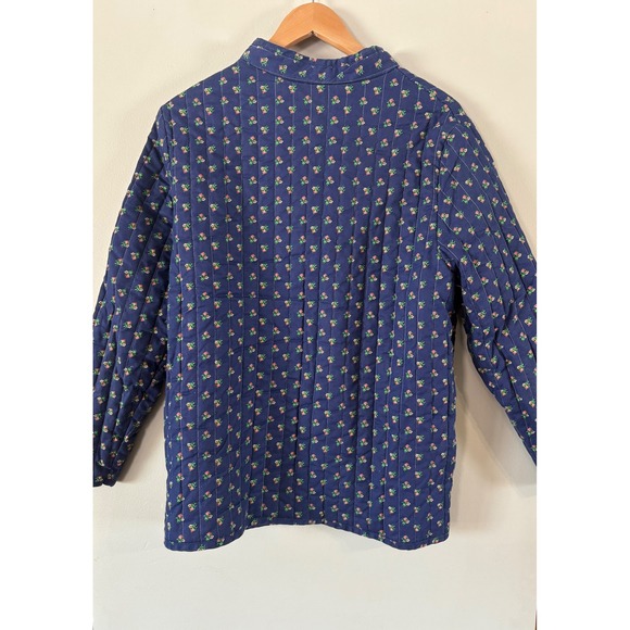 Vintage Women's 42 Blue Floral Quilted Jacket Haband for Her Cottagecore Granny - Picture 3 of 10